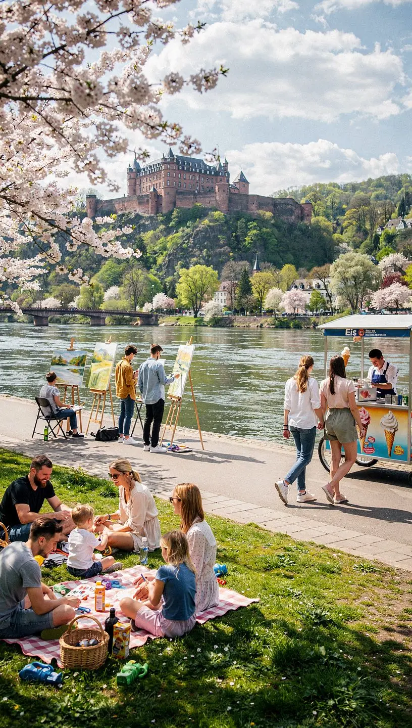 Ein historisches Schloss, das majestätisch auf einem Hügel thront, umgeben von dichten Wäldern.