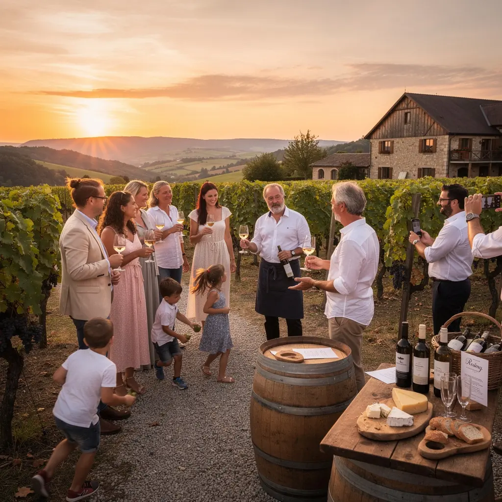 Ein charmantes Dorf mit traditionellen Fachwerkhäusern und blühenden Gärten.